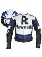 Kawasaki R Blau Motorrad Racing Leather Jacket
