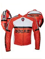 Rot und Weiß Farbe Ducati Motorrad-Lederjacke