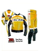 Suzuki GSXR Motorrad Lederkombi Gelbe Farbe
