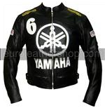 Yamaha 6 schwarz Motorrad-Lederjacke
