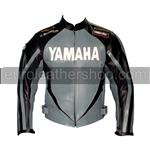 Yamaha Motorrad Lederjacke schwarz grau