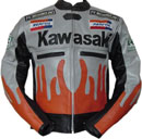 Kawasaki veste de moto de style de la flamme