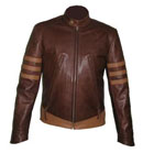 X Men de style brun veste en cuir souple
