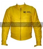 Yamaha yellow colour motorcycle leather jacket