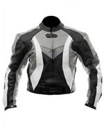 biker motorcycle leather jacket black gray white c