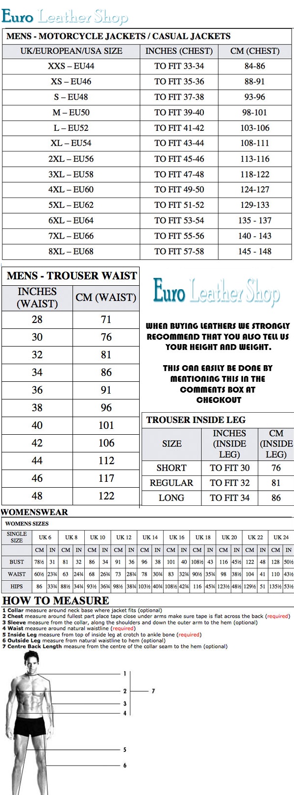 Size Chart In Euro