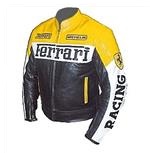 Ferrari Motorrad Lederjacke gelbe Farbe schwarz