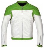 Grün und Weiß Farbe Motorrad Lederjacke