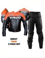 Harley Davidson V ROD Motorrad Lederkombi Orange Schwarz Farbe