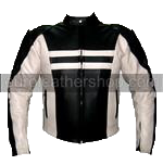 Motorradrennen Lederjacke in Schwarz und Weiß