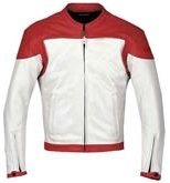 Rot und Weiß Motorrad Lederjacke