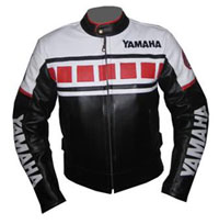 Schwarz und Weiß Farbe Yamaha Motorrad Lederjacke