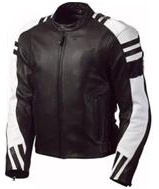 Stilvolle Schwarz und Weiß Motorrad Lederjacke