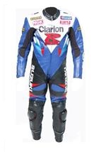 Suzuki GSXR Clarion Motorrad Lederkombi einem Stück