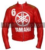 Yamaha 6 rot Motorrad Lederjacke