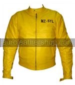 Yamaha gelbe Farbe Motorrad-Lederjacke
