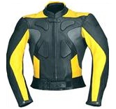 gelb und schwarz Motorrad Lederjacke