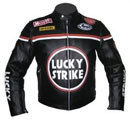 neue Stilvolle schwarze LUCKY STRIKE Motorrad Lederjacke