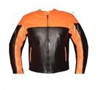 orange und schwarz Motorrad Lederjacke