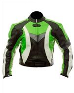 reiten Mode Motorrad-Lederjacke grün schwarz weiß