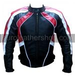 stilvolle Mode Motorrad-Lederjacke mit rotem weißem Innenfutter
