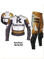 Kawasaki R course combinaison de cuir de moto