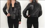 Mesdames aniline souple noir veste en cuir