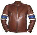 brun foncé élégante veste en cuir souple