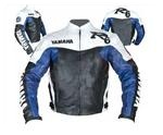 Yamaha R6 motorcycle leather jacket white black 